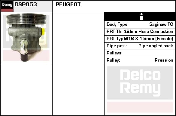 DELCO REMY Гидравлический насос, рулевое управление DSP0955